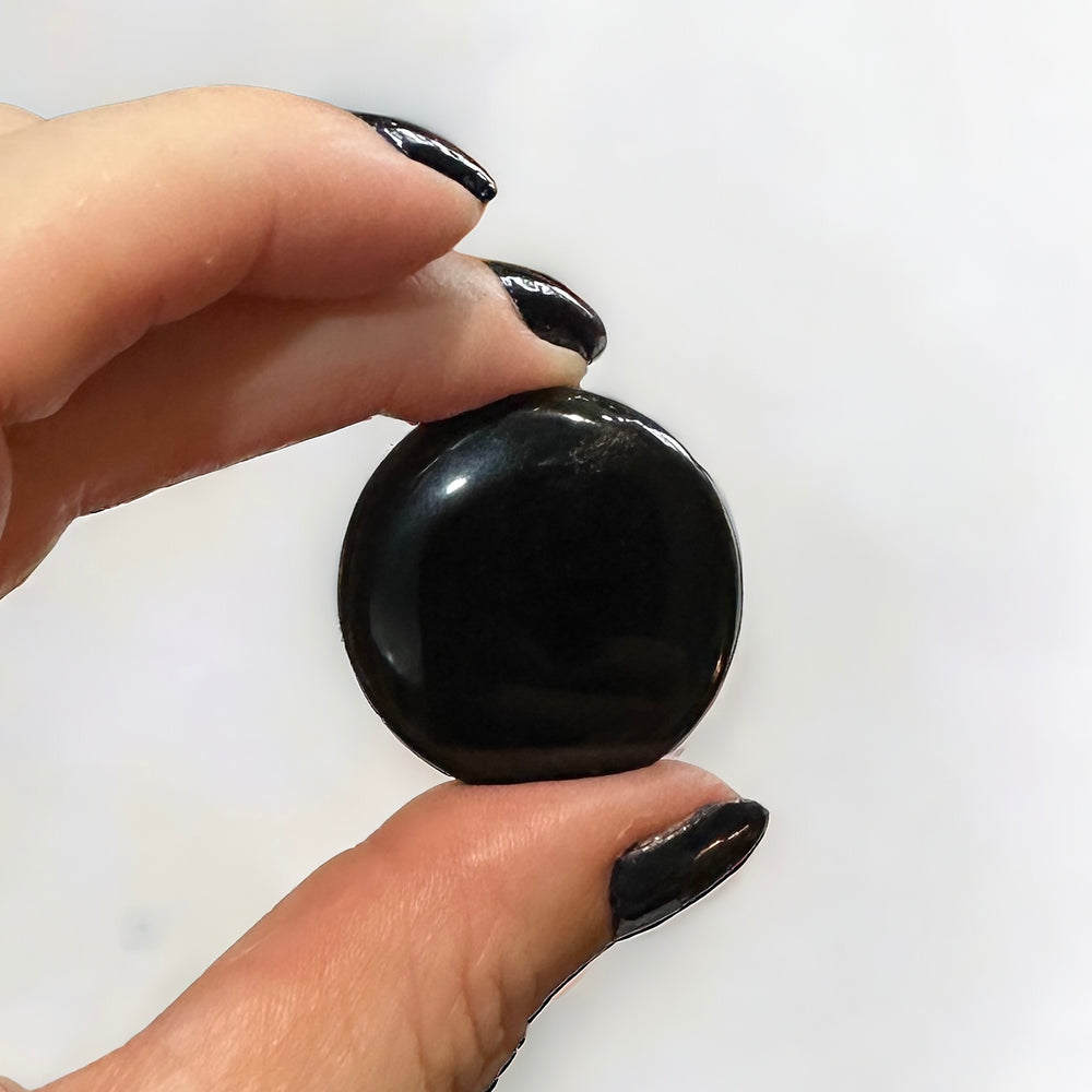 Black Obsidian Palm Stone Small