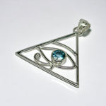 Blue Topaz Eye of Horus pendant
