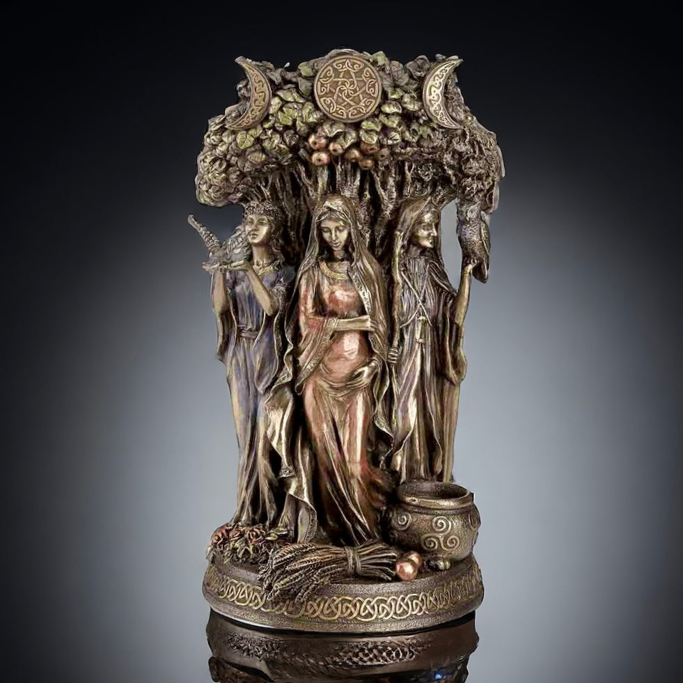 Bronze Finish Triple Goddess Statue