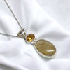 Citrine Golden Rutilated Quartz double Pendant