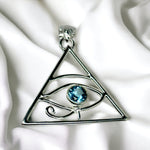 Blue Topaz Eye of Horus Pendant