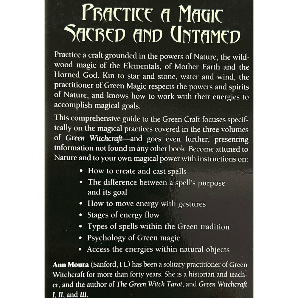 Green magic book back cover