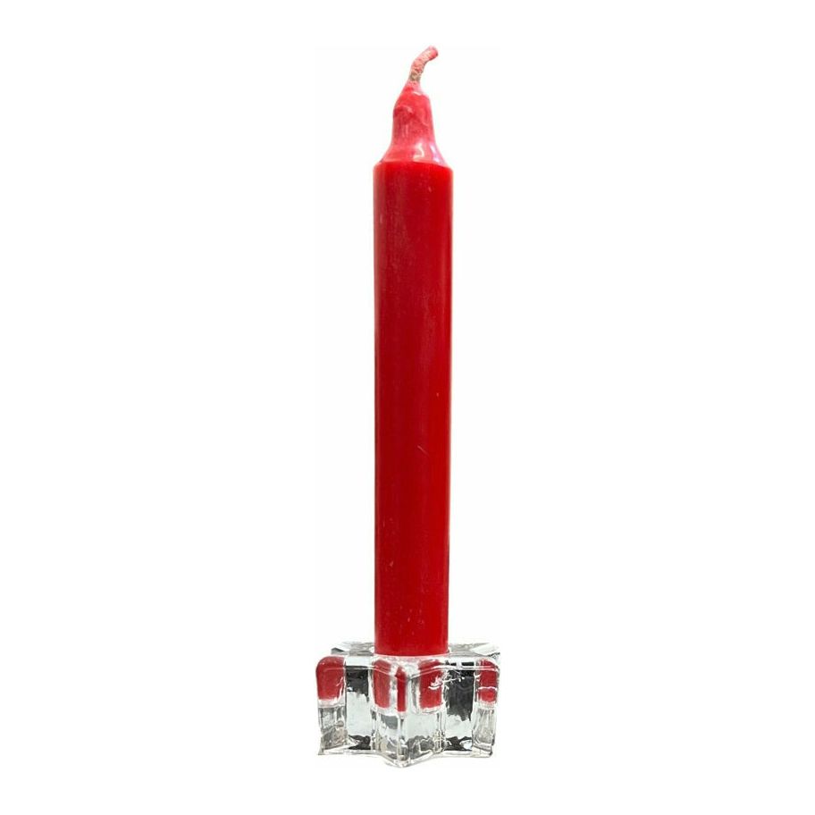 Star Candle holder with red candle